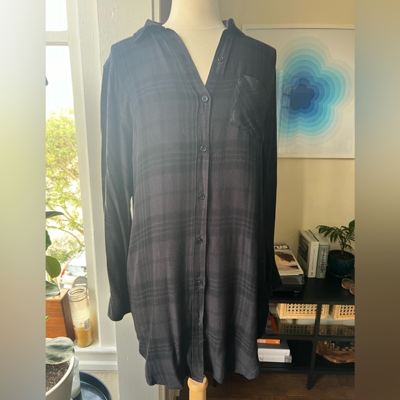 Rails black flannel long-sleeved dress - Picture 1 of 4